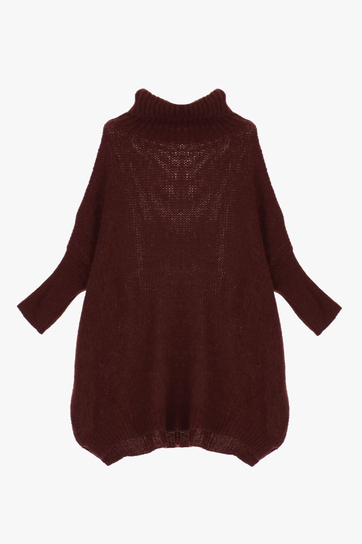 Maglione con collo alto e maniche 3/4 MARSALA IMPERIAL.