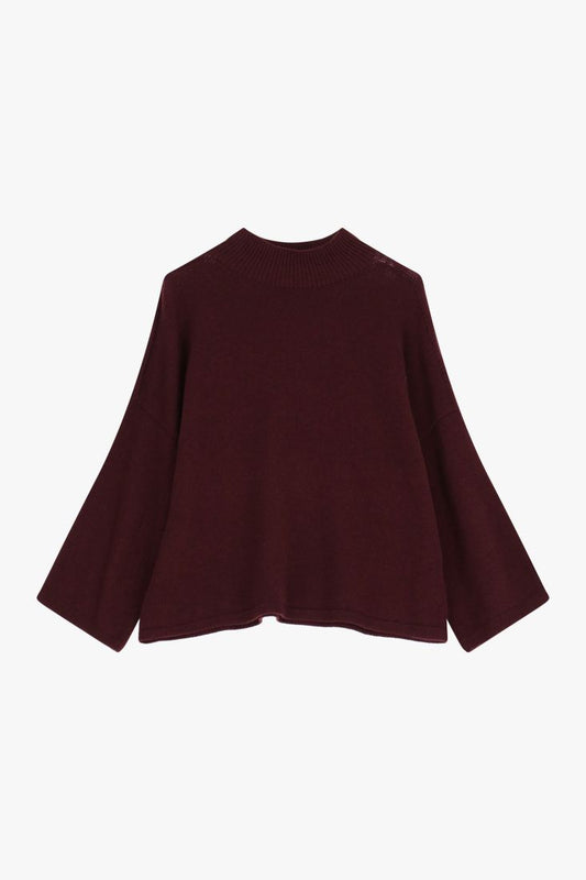 Maglione con ampie maniche e collo alto MARSALA IMPERIAL.