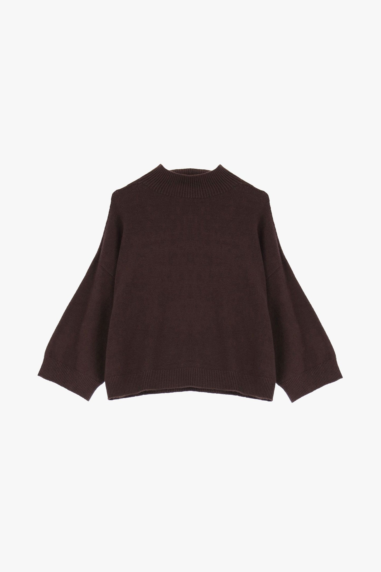 Pullover con collo alto e maniche 3/4 CIOCCOLATO IMPERIAL.