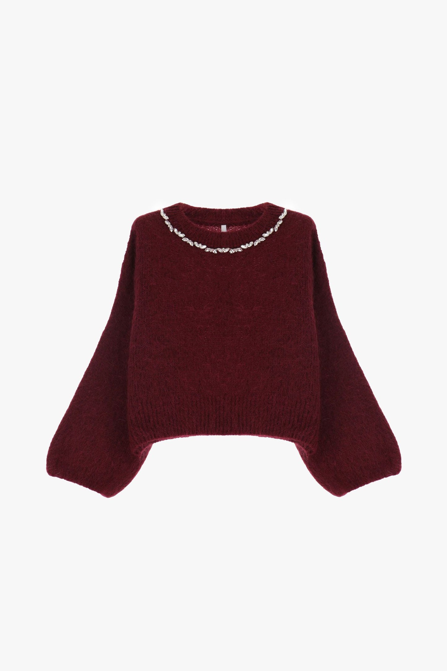 MAGLIA CON MANICHE LUNGHE E GIROCOLLO GIOIELLO BORDEAUX IMPERIAL.